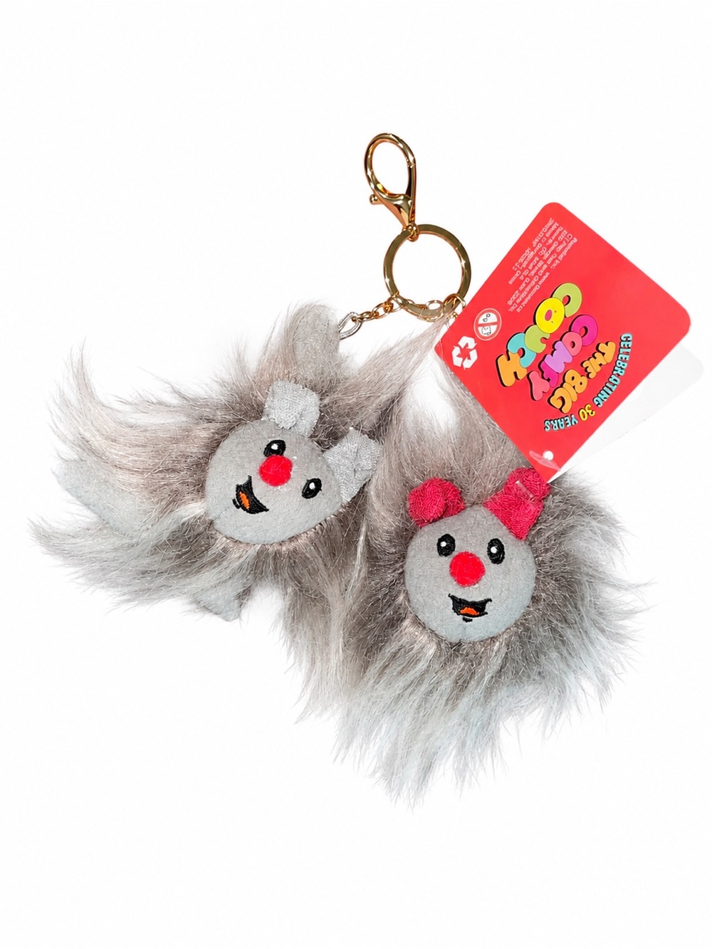 Big Comfy Couch Dust Bunnies Fuzzy Wuzzy Plush Keychain 30th Anniversary NEW